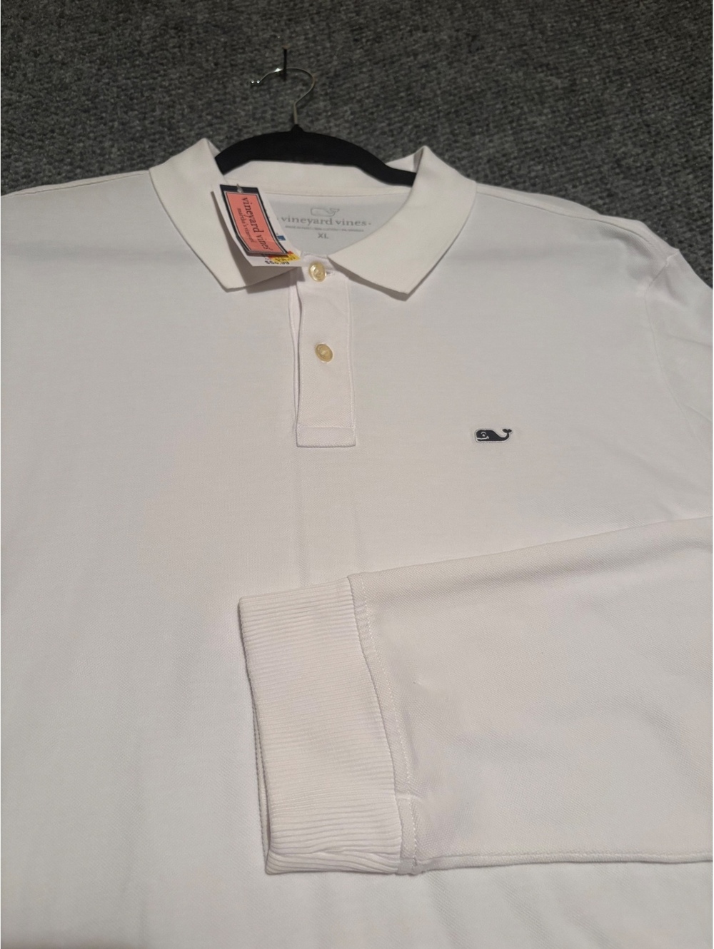 Vineyard Vines New tags White Long Sleeve Men's Extra Large Polo Minor Defect